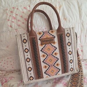 Wrangler Tan and Brown Patterned Tote